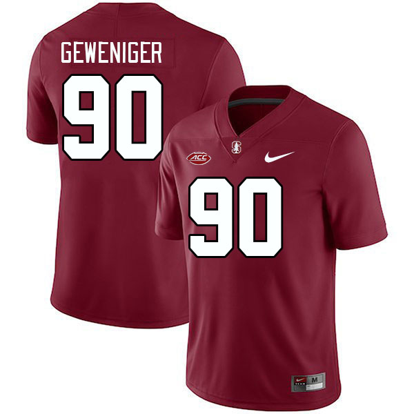 Men #90 Gavin Geweniger Stanford Cardinal 2024 ACC Conference College Football Jerseys Stitched-Card